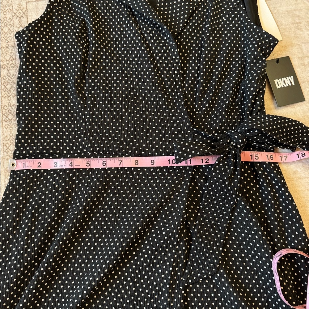 Dkny Women's Printed Tie-Waist Sleeveless A-Line Dress NWT - Picture 7 of 10